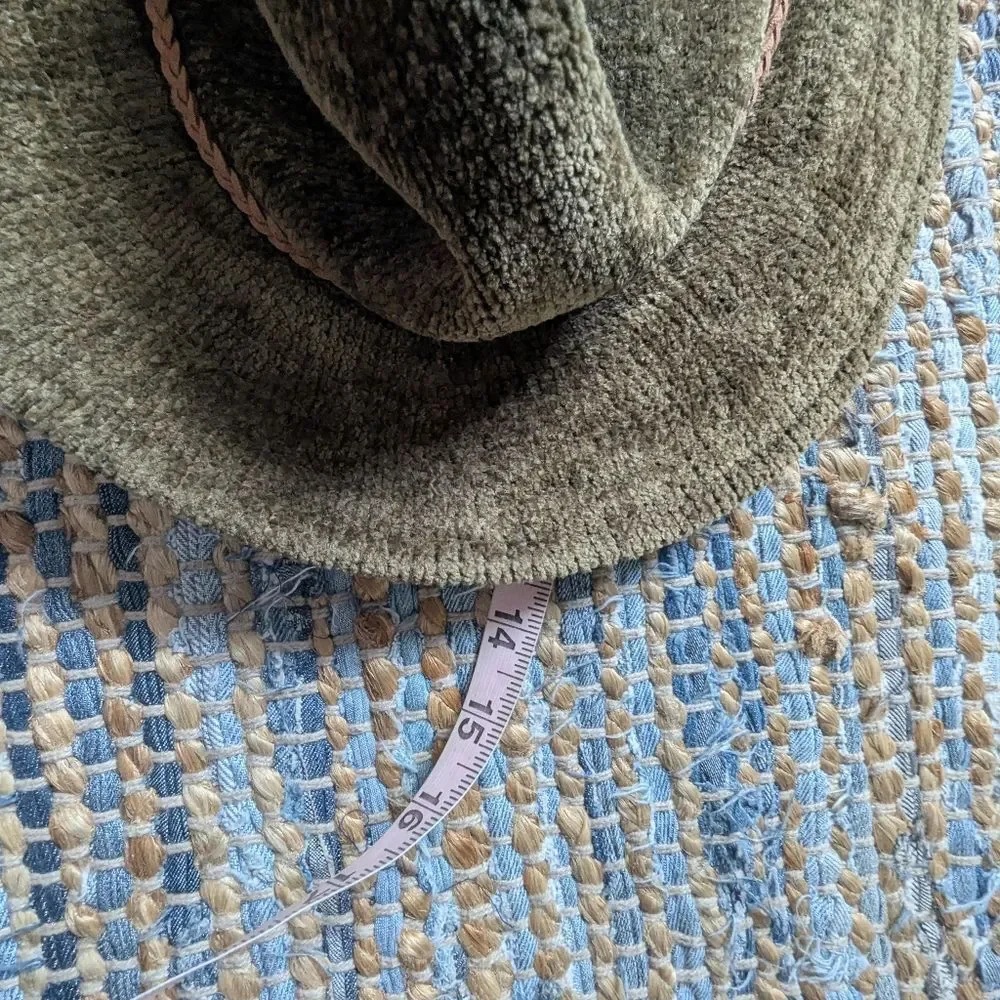 Altar'd State Olive Green Textured Wide Brim Hat One Size Western Rustic Boho Br